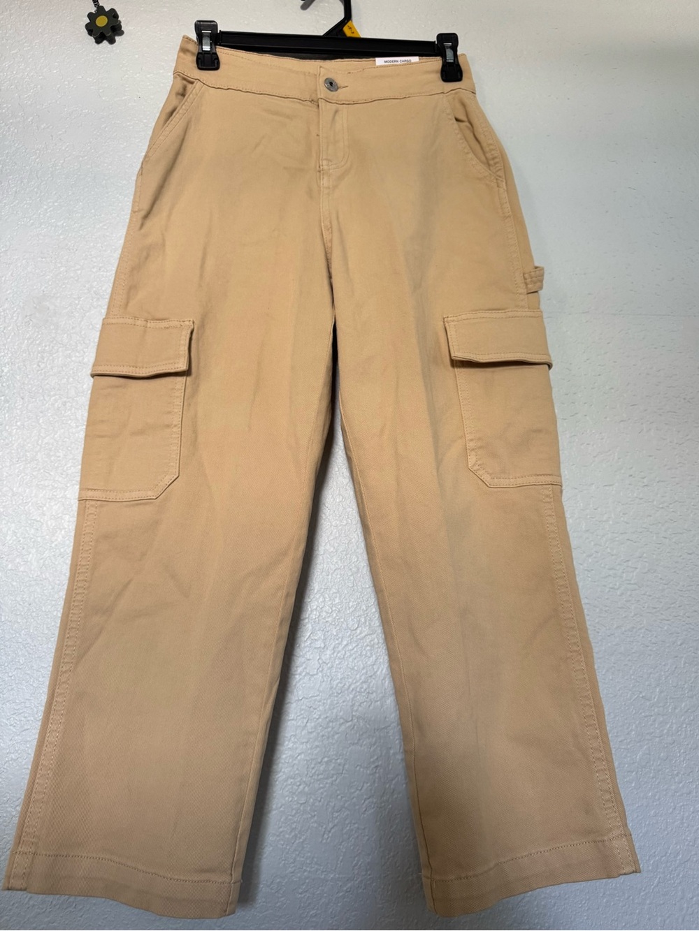🤎NWT Style & Co Petite Modern Cargo Pants 2P Sunset Nude Khaki Straight Mid Rise